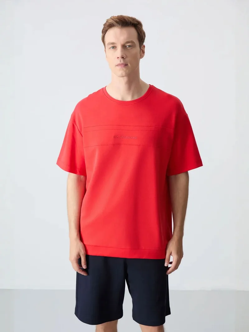 تومي لايف TOMMY Men's Oversized Cotton-Blend T-Shirt And Shorts Set