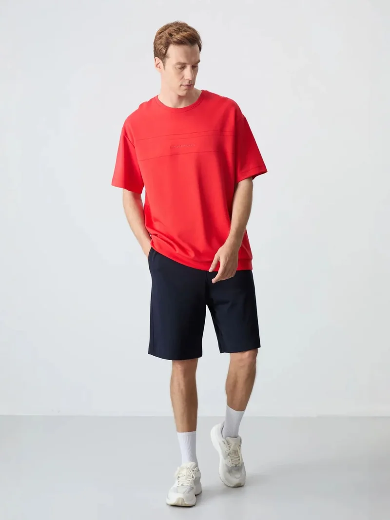 تومي لايف TOMMY Men's Oversized Cotton-Blend T-Shirt And Shorts Set