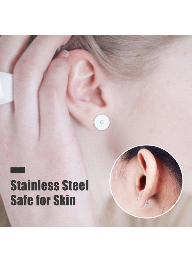 VERACT Earring Posts Stainless Steel, 500Pcs Hypoallergenic Flat Pad Earring Studs with Butterfly and Rubber Bullet Earring Backs for Jewelry Making Findings - Image 4