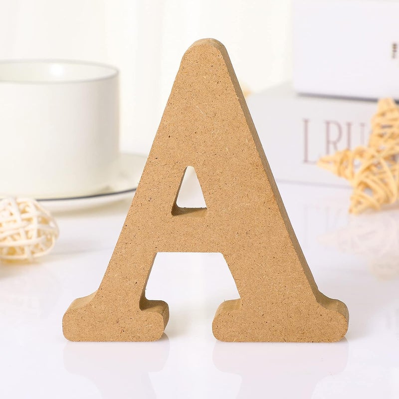 BPA حرف ألف خشبي 4 إنش للديكور DIY - Image 1