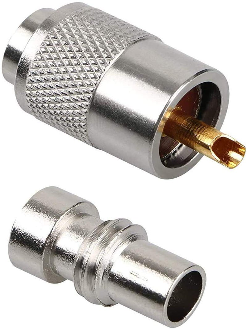 Linkhood 5 Pack UHF PL259 Solder Connector Plug with Reducer for RG8x, RG8, RG59, LMR-400, RG-213 Coaxial Coax Cable，Teflon Material 50ohm Low Loss RFAdapter Compatiable with Ham Radio Antenna (5-Pack) - Image 3