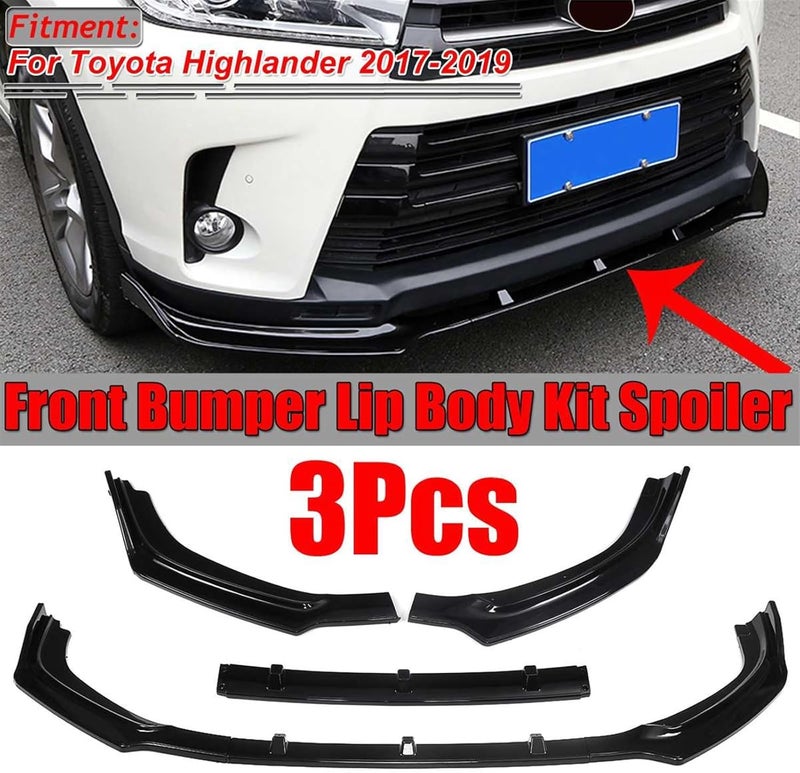 Wivplex Carbon Fiber Look Front Bumper Splitter Kit for Toyota Highlander - Image 2