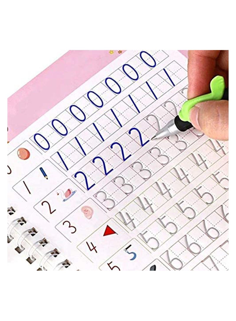 Magic Copybook Reusable Handwriting Tracing Practice kit Preschool Calligraphy Set for Preschools Grooves Template Design and Aid 4 Books - Image 5