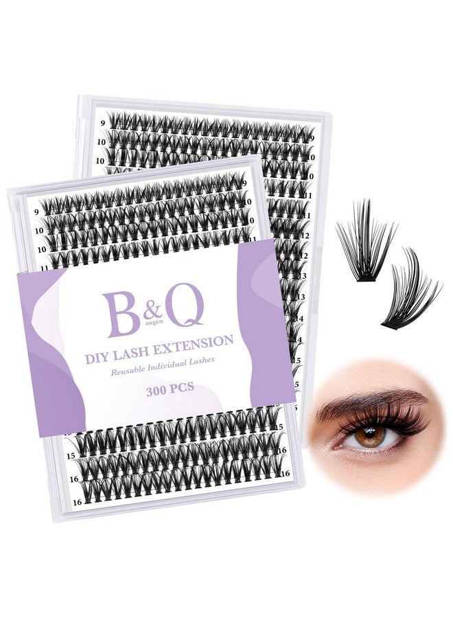 B&qaugen B&Q Manga Lash Clusters Diy Individual Lashes 50D0.07D916Mix 300 Pcs False Eyelash Cluster Manga Lashes Cluster 30D 40D 50D D Curl Lash Clusters Diy Lash Extensions At Home (50D0.07D916Mix) - Image 1