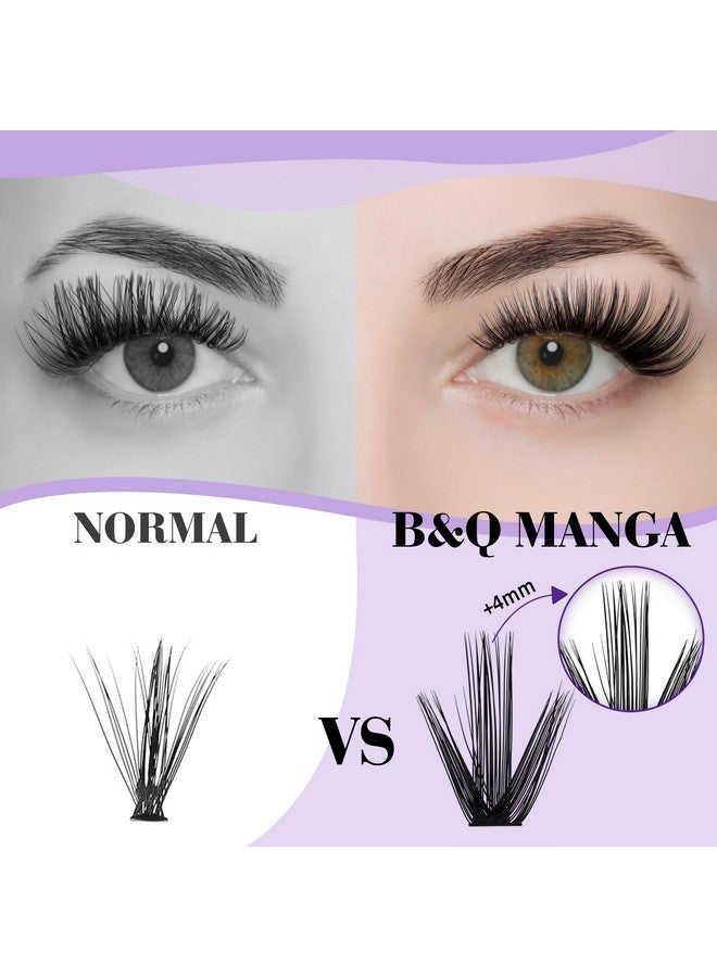 B&qaugen B&Q Manga Lash Clusters Diy Individual Lashes 50D0.07D916Mix 300 Pcs False Eyelash Cluster Manga Lashes Cluster 30D 40D 50D D Curl Lash Clusters Diy Lash Extensions At Home (50D0.07D916Mix) - Image 3