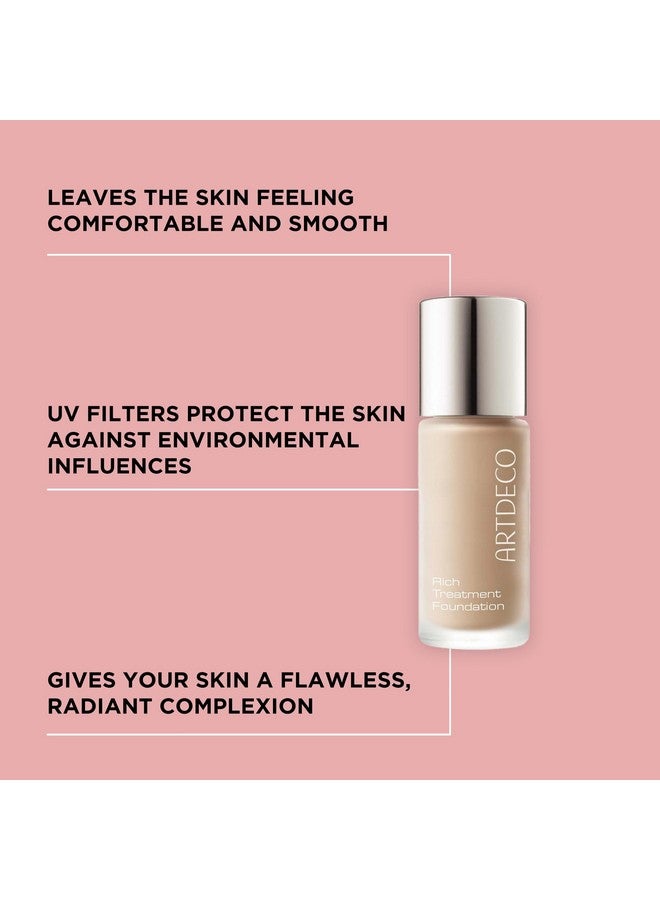 ARTDECO Rich Treatment Foundation - Sunny Shell N°10 - Conceals Imperfections & Creates Flawless Complexion - Long-Lasting - Even & Velvety-Smooth Finish - Water-Resistant - Vegan Makeup - 0.67 Fl Oz - Image 2