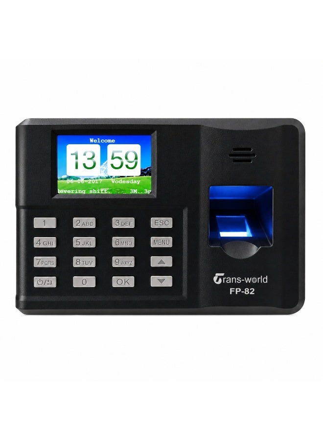 Transworld Fingerprint & RFID Card Attendance Machine FP82 with 2.8 Inch Color Display - Image 1