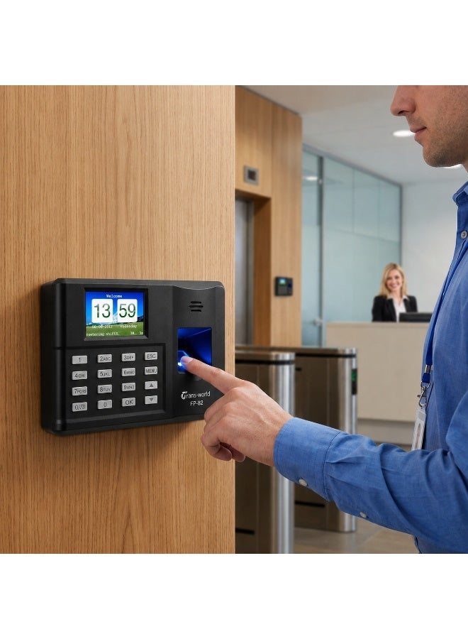 Transworld Fingerprint & RFID Card Attendance Machine FP82 with 2.8 Inch Color Display - Image 4