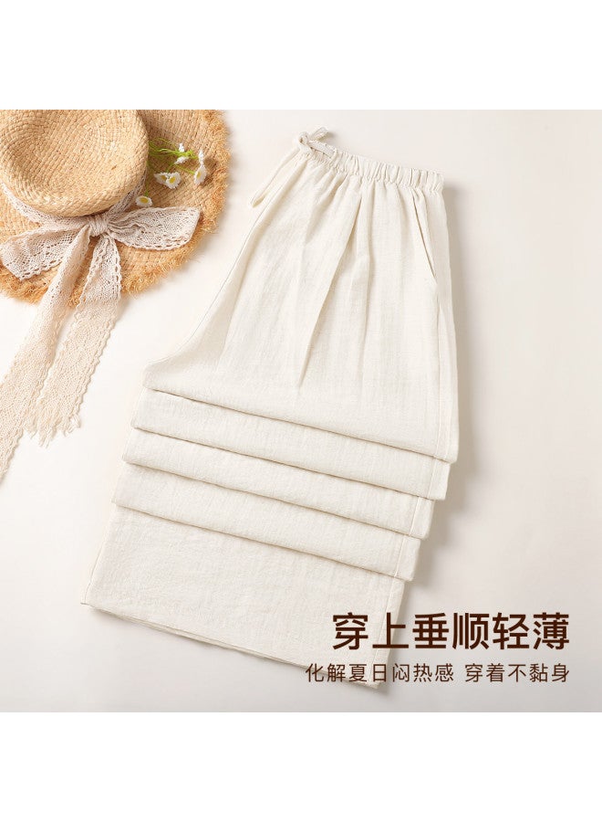 Moonbadi Breathable Linen Pants: Lightweight High-Waisted Wide-Leg Trousers For Women, Loose, Comfortable, And Non-Sweaty - Image 5