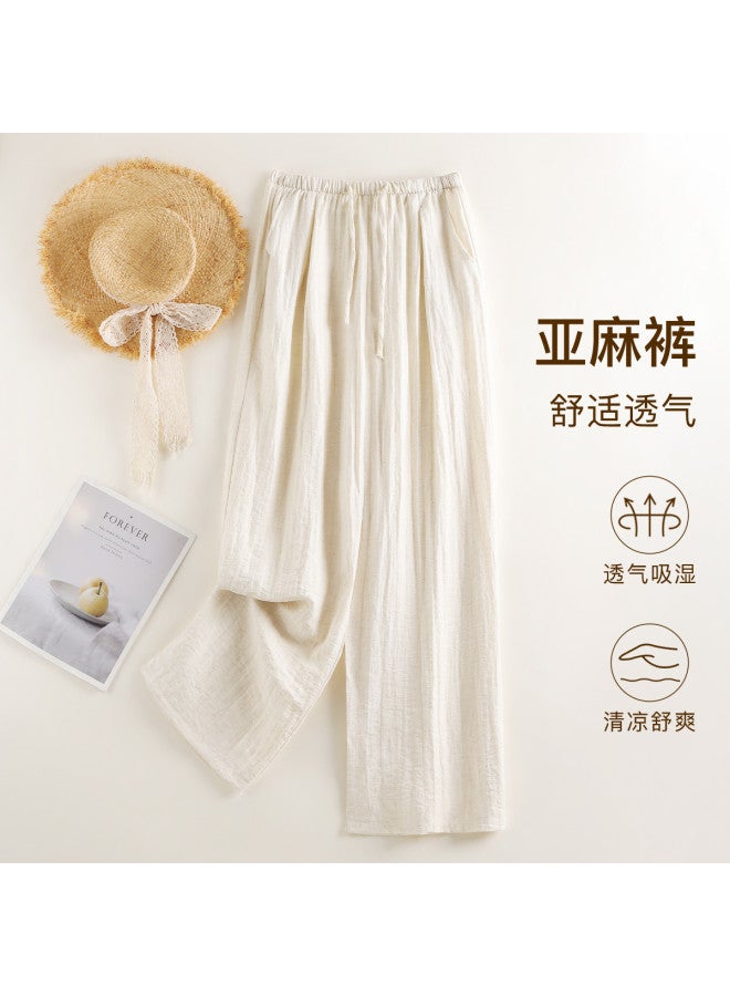 Moonbadi Breathable Linen Pants: Lightweight High-Waisted Wide-Leg Trousers For Women, Loose, Comfortable, And Non-Sweaty - Image 2