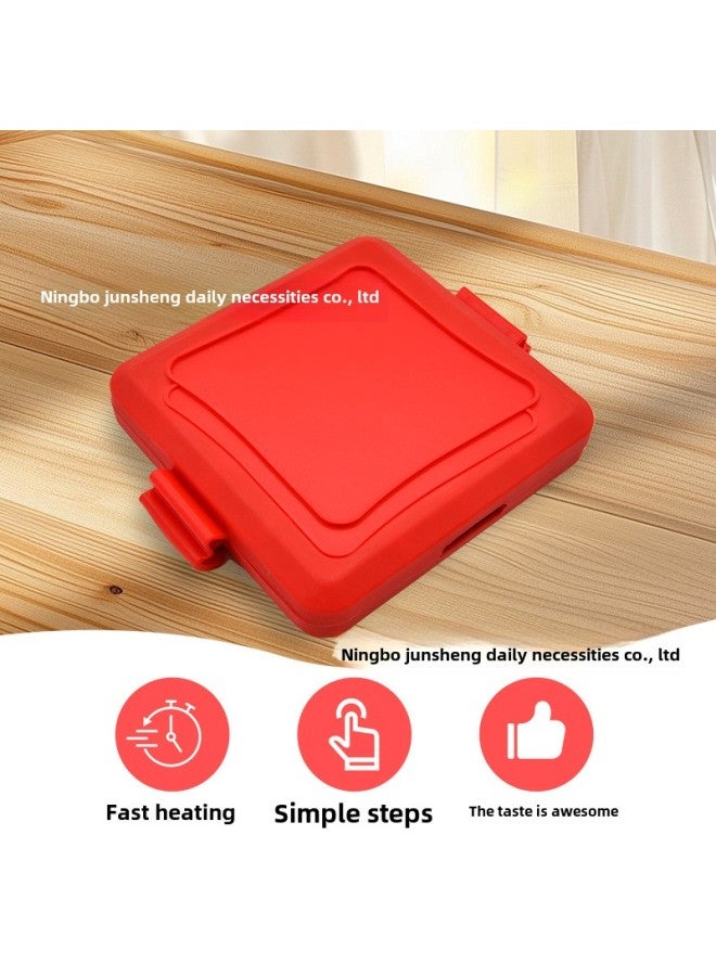 All-inclusive Microwave Oven Baking Tray Sandwich Bread Grilled Sausage Chicken Wings Breakfast Machine-Specifications:16*14*3CM-Color:Red - Image 3