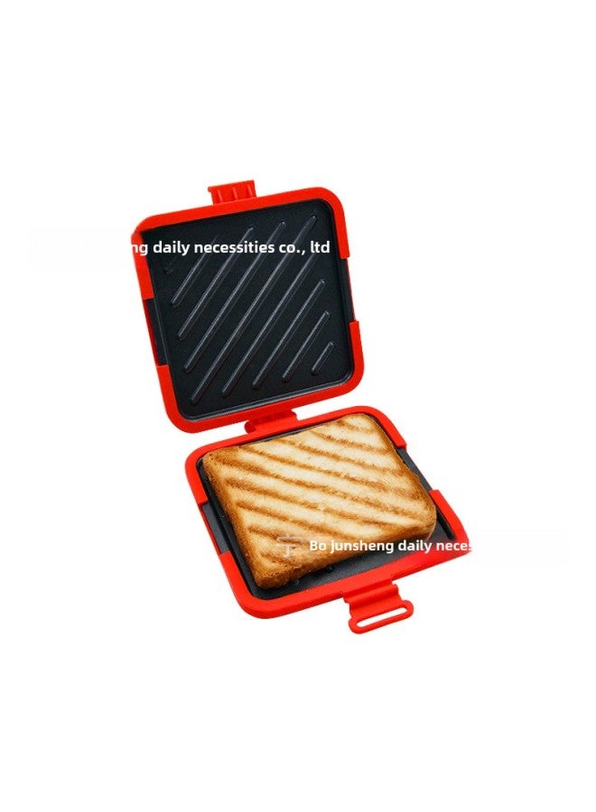 All-inclusive Microwave Oven Baking Tray Sandwich Bread Grilled Sausage Chicken Wings Breakfast Machine-Specifications:16*14*3CM-Color:Red - Image 1