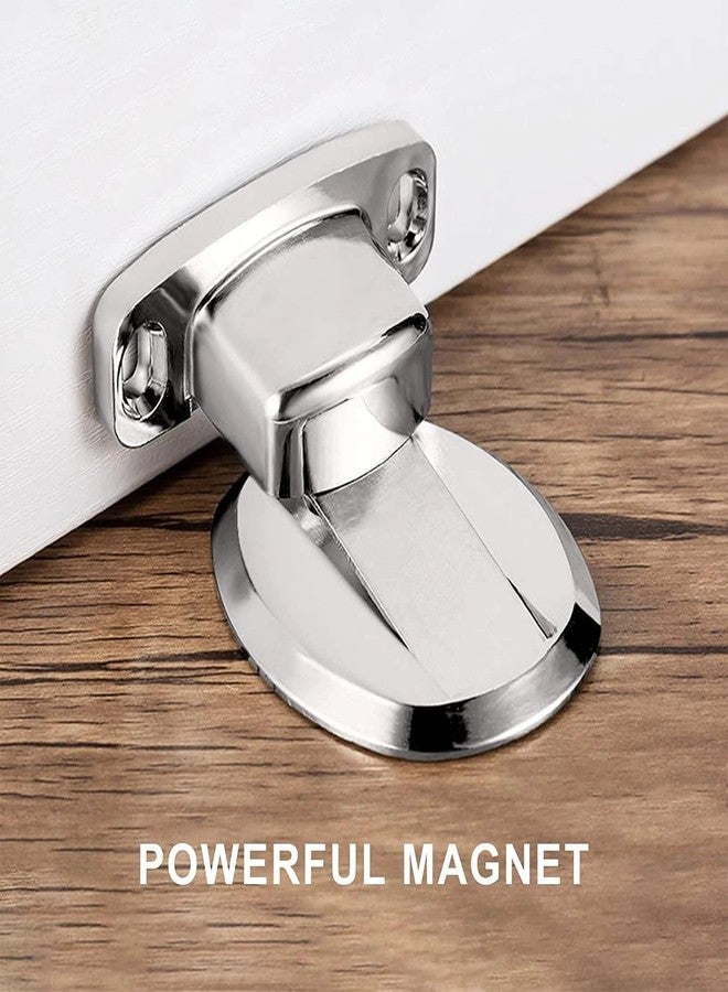 NETZILLA Magnetic Door Stopper Floor Door Stopper Magnetic Heavy Duty Door Holder to Keep Doors Open with 3M Self Adhesive and Hidden Screw Mount, 1pcs, Silver - Image 3