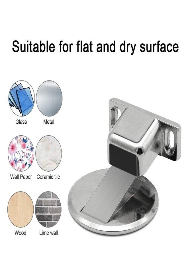 NETZILLA Magnetic Door Stopper Floor Door Stopper Magnetic Heavy Duty Door Holder to Keep Doors Open with 3M Self Adhesive and Hidden Screw Mount, 1pcs, Silver - Image 2