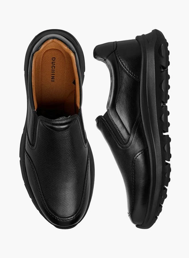 DUCHINI Men's Textured Slip-On Loafers