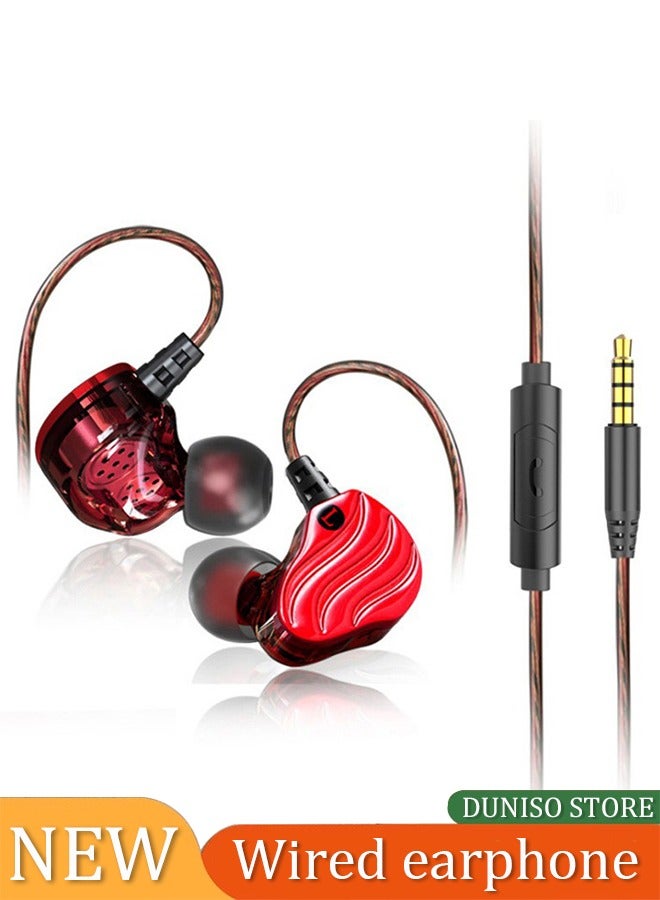 DUNISO In ear headphone,heavy bass wired monitor dual dynamic headphones, ergonomic cochlear headphones ，with microphone, 1.2M, 3.5MM universal plug  - Image 1