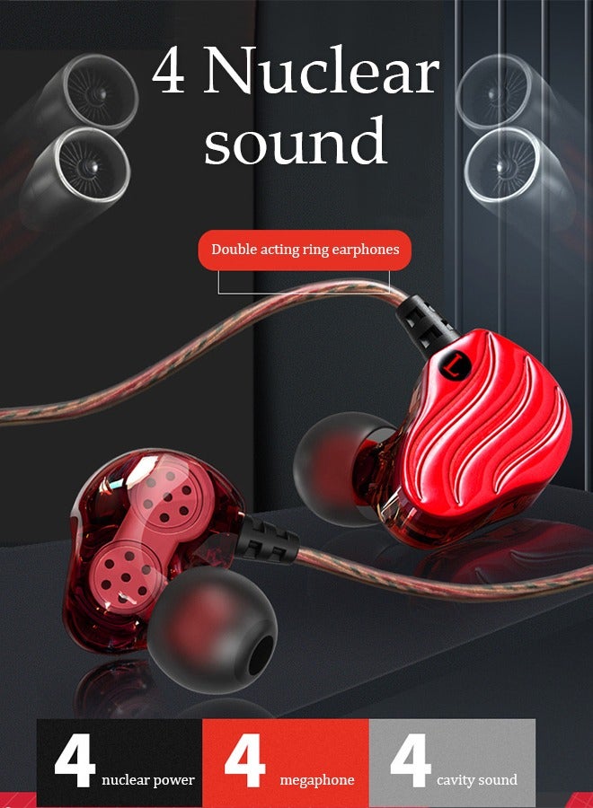 DUNISO In ear headphone,heavy bass wired monitor dual dynamic headphones, ergonomic cochlear headphones ，with microphone, 1.2M, 3.5MM universal plug  - Image 2
