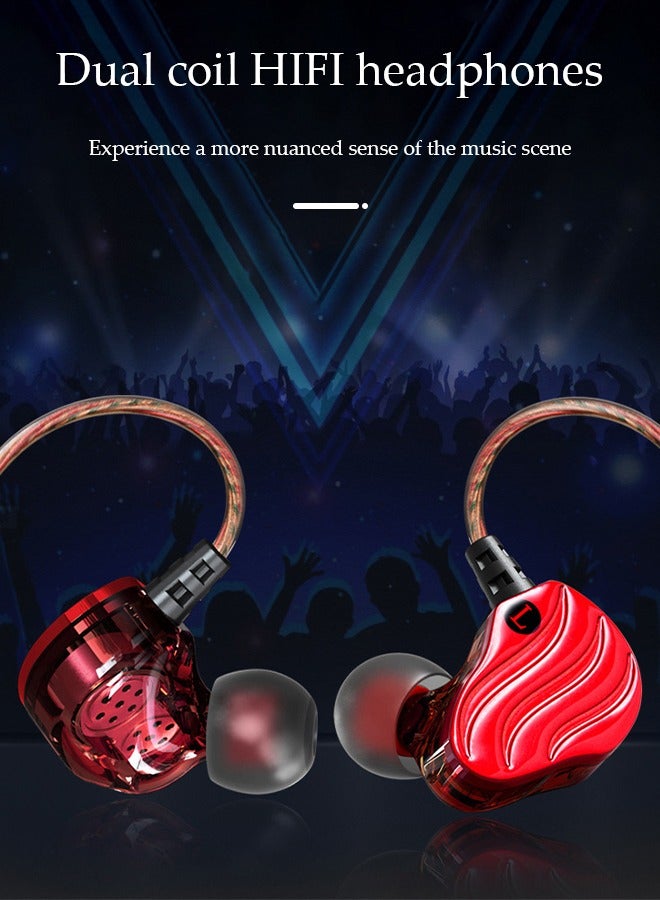 DUNISO In ear headphone,heavy bass wired monitor dual dynamic headphones, ergonomic cochlear headphones ，with microphone, 1.2M, 3.5MM universal plug  - Image 5