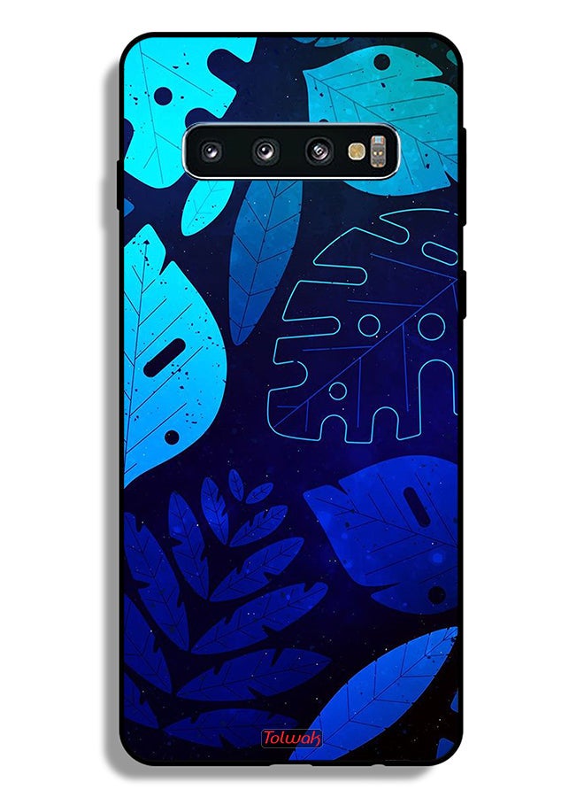 Tolwak Samsung Galaxy S10 Protective Case Cover Leaves Pattern - Image 2
