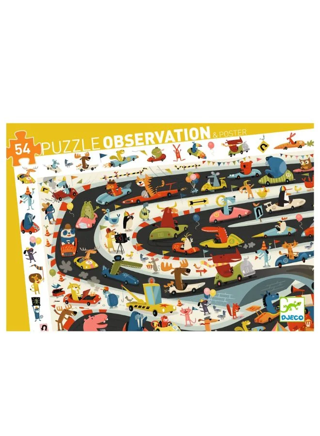 DJECO Car Rally Observation Puzzle - 54Pcs