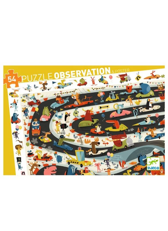 DJECO Car Rally Observation Puzzle - 54pcs