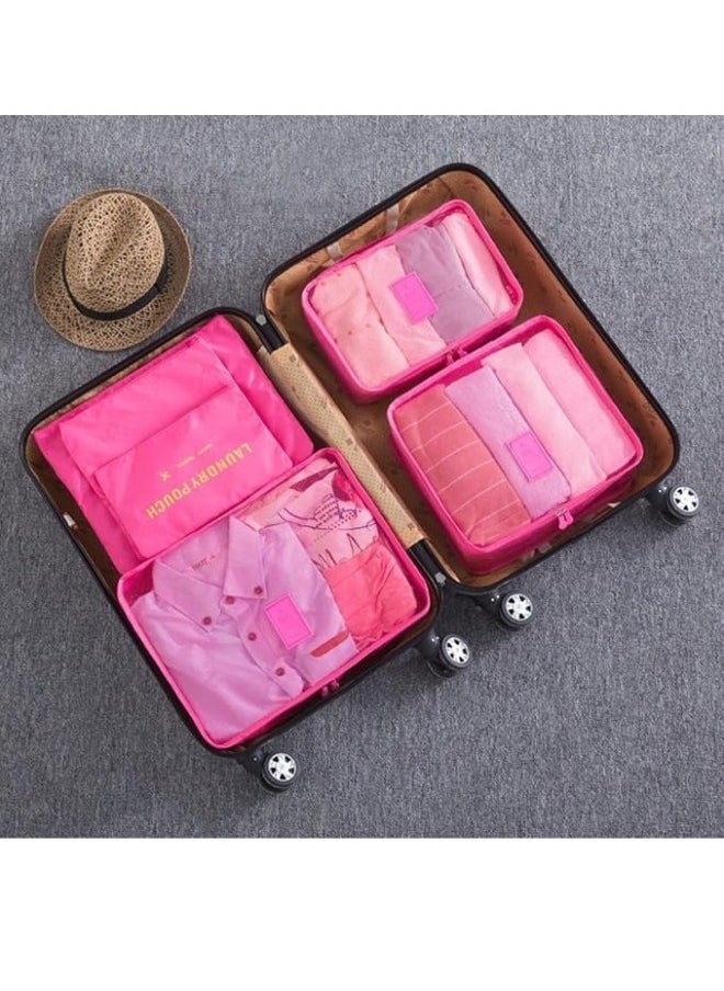 6-Piece Travel Luggage Storage Bag Set - 3 Travel Storage Bags + 3 Small Clothing Organizers (Fuchsia) - pzsku/Z69216325F3F2349BA4A4Z/45/_/1736855821/bef00396-f7b6-48ce-8559-a5e38c7ef302