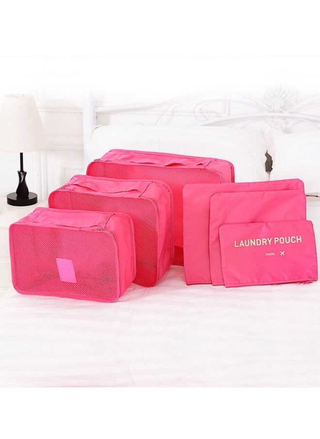 6-Piece Travel Luggage Storage Bag Set - 3 Travel Storage Bags + 3 Small Clothing Organizers (Fuchsia) - pzsku/Z69216325F3F2349BA4A4Z/45/_/1736855829/00d0fc7a-fb6b-4e31-8de9-14b60d9d5a42