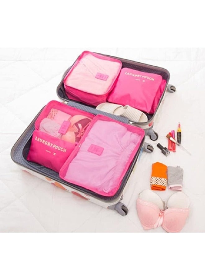 6-Piece Travel Luggage Storage Bag Set - 3 Travel Storage Bags + 3 Small Clothing Organizers (Fuchsia) - pzsku/Z69216325F3F2349BA4A4Z/45/_/1736855829/7ceeea2e-66f7-47ad-8cbf-e7792ad50866