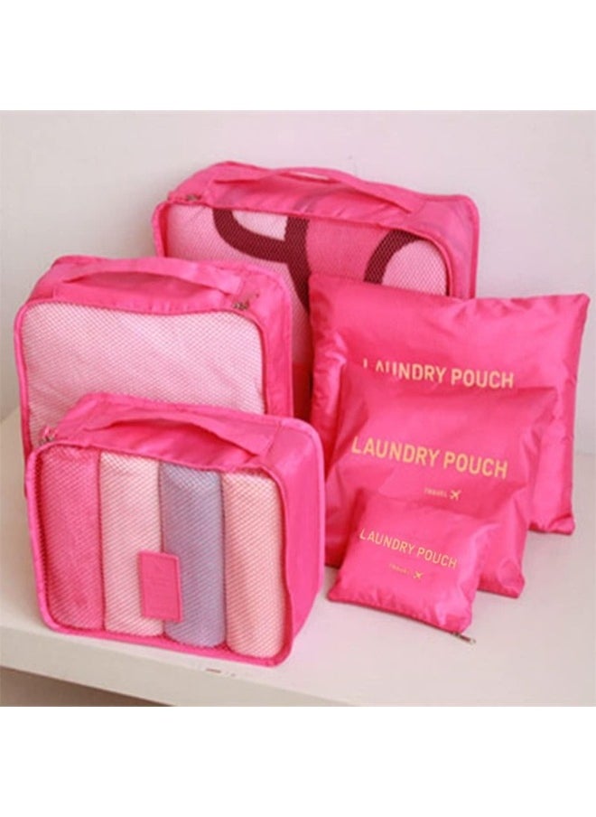 6-Piece Travel Luggage Storage Bag Set - 3 Travel Storage Bags + 3 Small Clothing Organizers (Fuchsia) - pzsku/Z69216325F3F2349BA4A4Z/45/_/1736855840/d91221cf-214c-4f98-80af-436c943d1aee