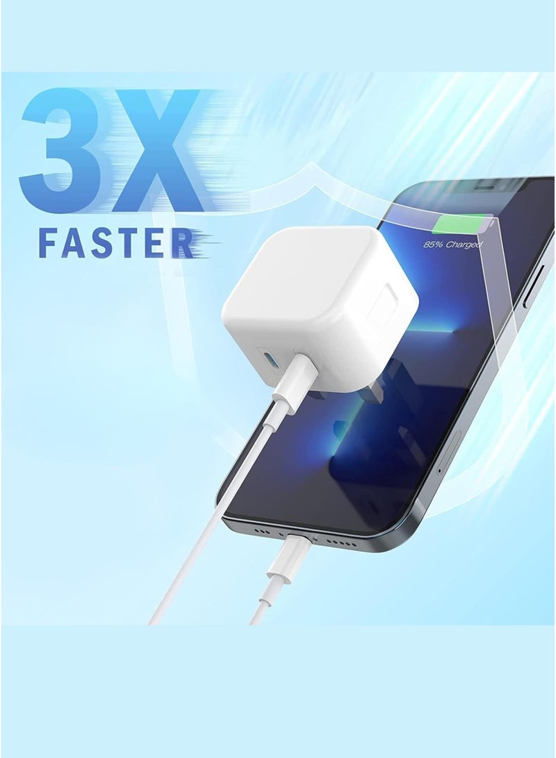 Sunshine Trade World 50W Dual USB-C Fast Charger Plug with Cable USB-C to Lightning, – Power Adapter for iPhone 16/15/14/13/12/11/Pro/Max, Samsung, iPad, AirPods, Speaker & More  - Image 3