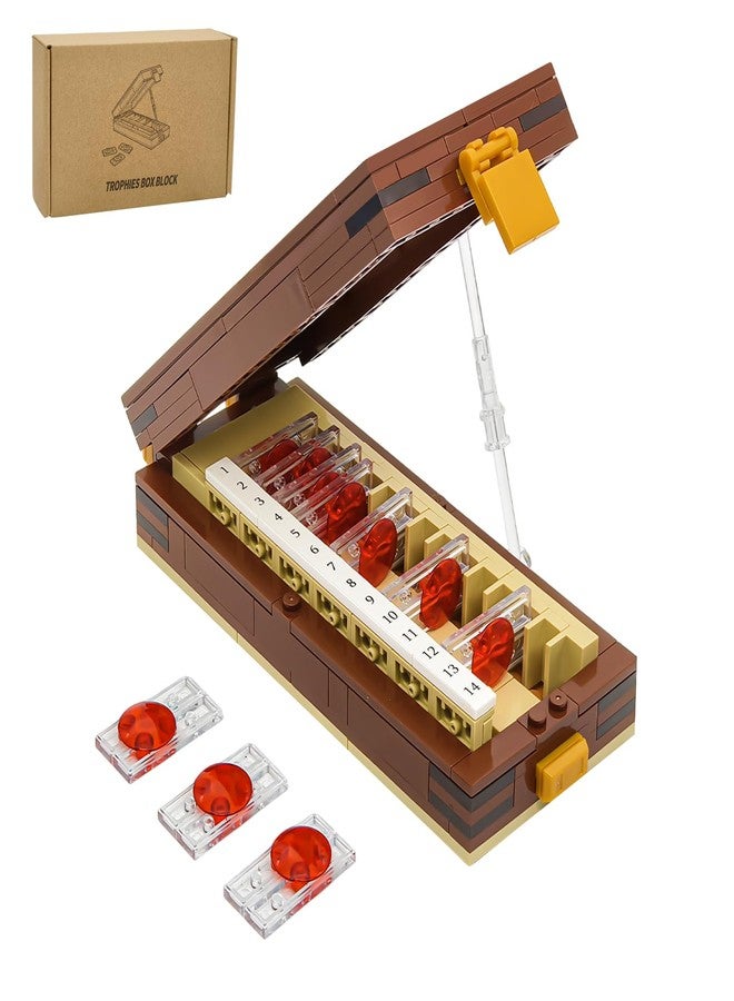 TNDCKP Crime Trophy Blood Slide Box Building Set, Compatible with Lego 630 Accessory, Openable Display Case with Numbered Slide Stickers, Gift-Ready Packaging for Crime Drama Fans, 202PCS - Image 1