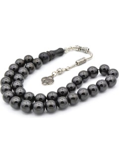 Murty99 Silver Plated Whipped Sphere Cut Oltu Stone Prayer Beads 10 mm  - Image 3