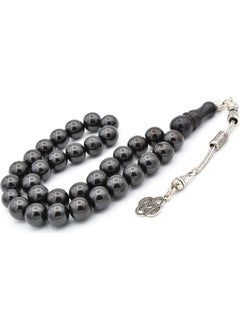 Murty99 Silver Plated Whipped Sphere Cut Oltu Stone Prayer Beads 10 mm  - Image 2