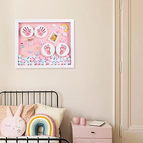 Koochie-Koo Personalized Baby Hand and Footprint Frame Set for Preserving Memories, Cherished Moments Keepsake Kit for Newborns, Pink, 0-2 Years (Set of 1) - Image 2