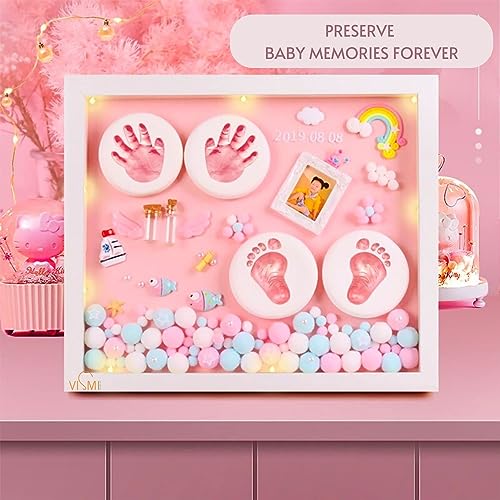 Koochie-Koo Personalized Baby Hand and Footprint Frame Set for Preserving Memories, Cherished Moments Keepsake Kit for Newborns, Pink, 0-2 Years (Set of 1) - Image 4