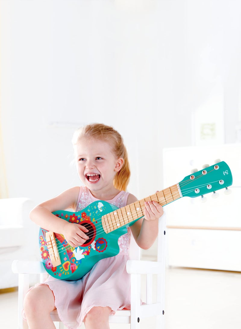 Hape Kid's Flower Power First Musical Guitar| 26 Inch Musical Instrument with Vibrant Sound and Tunable Nylon Strings - Image 4