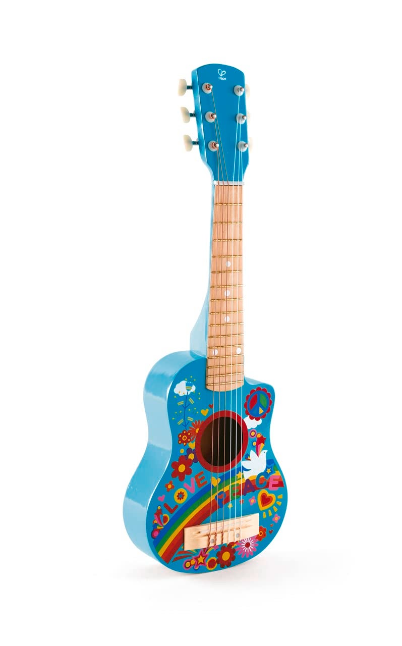 Hape Kid's Flower Power First Musical Guitar| 26 Inch Musical Instrument with Vibrant Sound and Tunable Nylon Strings - Image 1