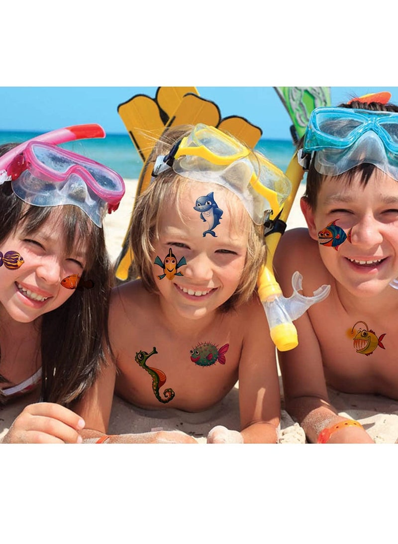 ORAINBOW Ocean Animals Temporary Tattoos for Kids 12 Sheets Ocean Fish Birthday Party Decorations Supplies Favors for Boys Girls - Image 4
