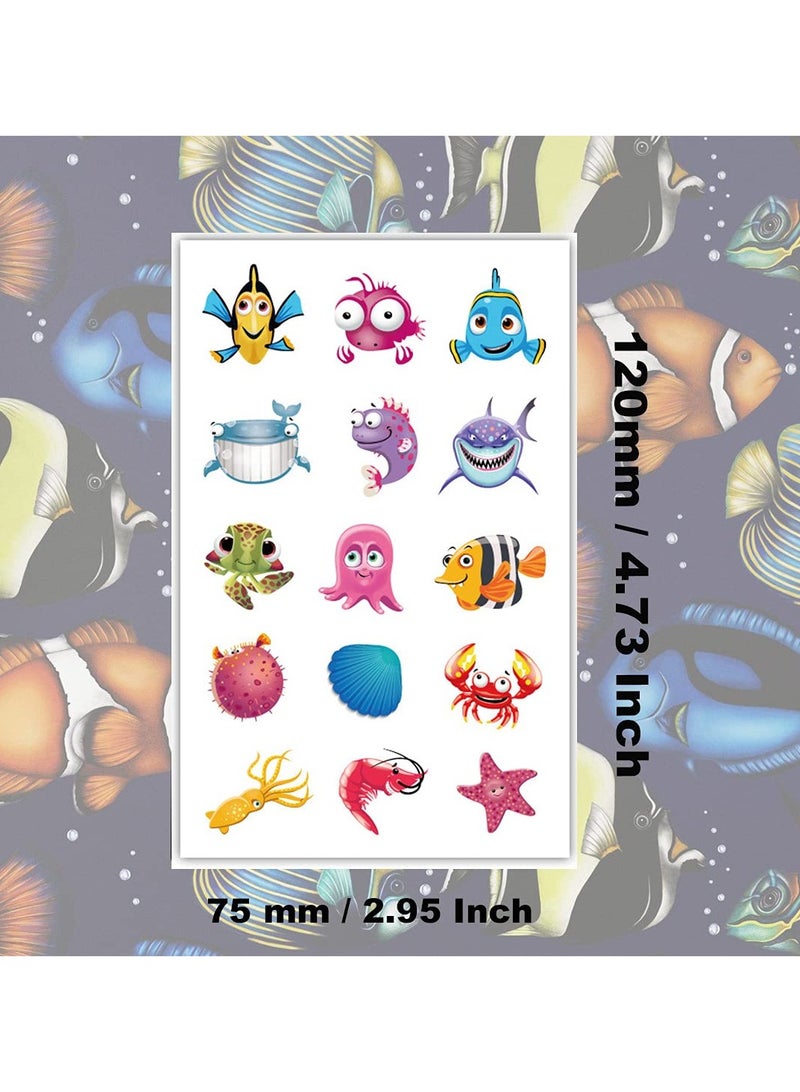 ORAINBOW Ocean Animals Temporary Tattoos for Kids 12 Sheets Ocean Fish Birthday Party Decorations Supplies Favors for Boys Girls - Image 5