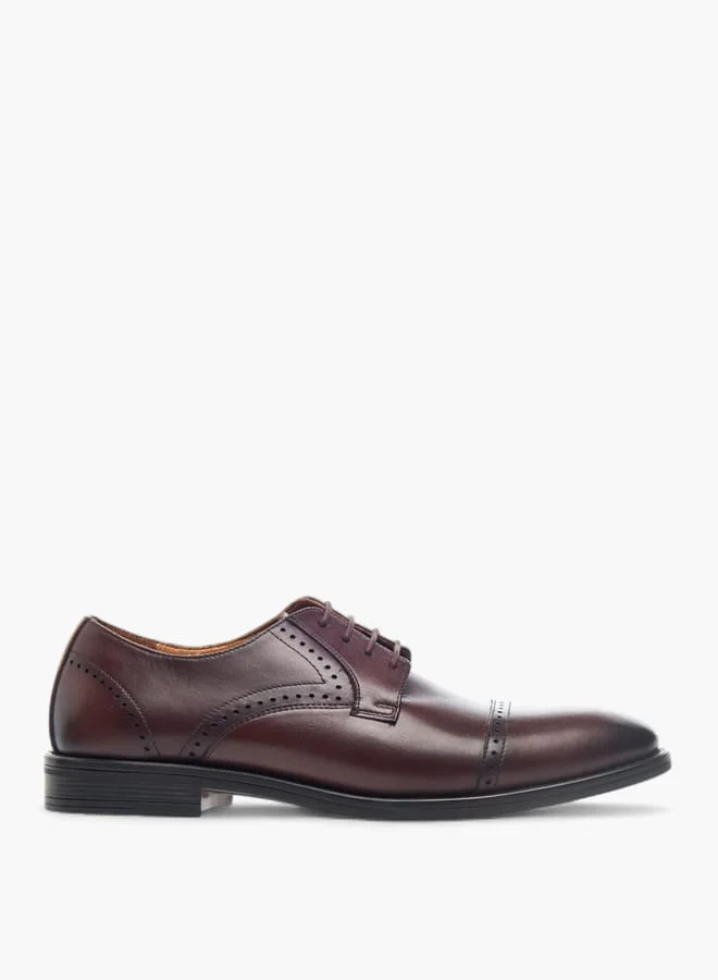 DUCHINI Mens Solid Lace-Up Derby Shoes