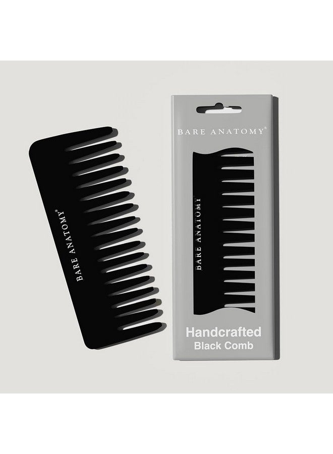 بار_اناتومي مشط أسود مصنوع يدويًا - يزيل تشابك الشعر بلطف ويتحكم في الشعر المتطاير | مناسب للشعر الجاف والمبلل والمجعد | - Image 1