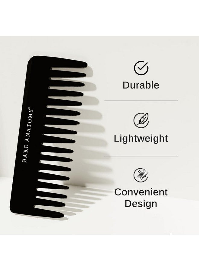 بار_اناتومي مشط أسود مصنوع يدويًا - يزيل تشابك الشعر بلطف ويتحكم في الشعر المتطاير | مناسب للشعر الجاف والمبلل والمجعد | - Image 2