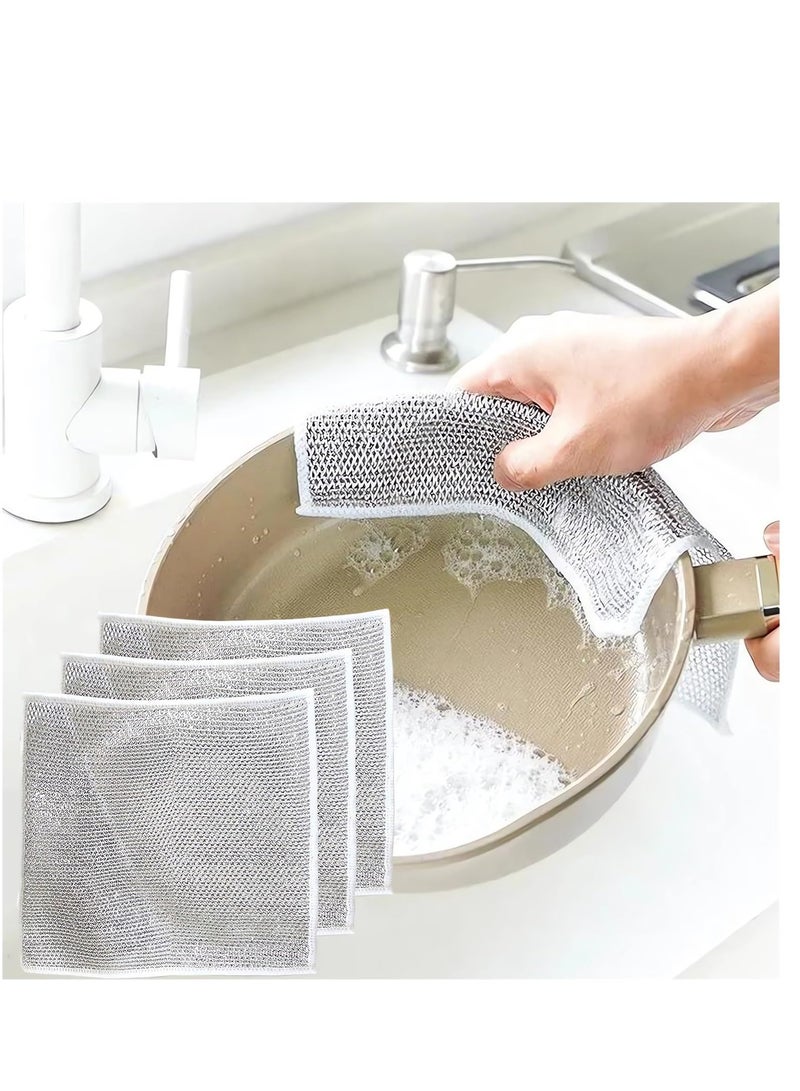 SYOSI Multipurpose Wire Dishwashing Rags, 20 Pcs Non-Scratch Wire Dishcloth for Wet and Dry, Non Scratch Scrubbing Pads, Steel Wire Dish Towel, Steel Scrubbers for Cleaning Dishes - Image 1