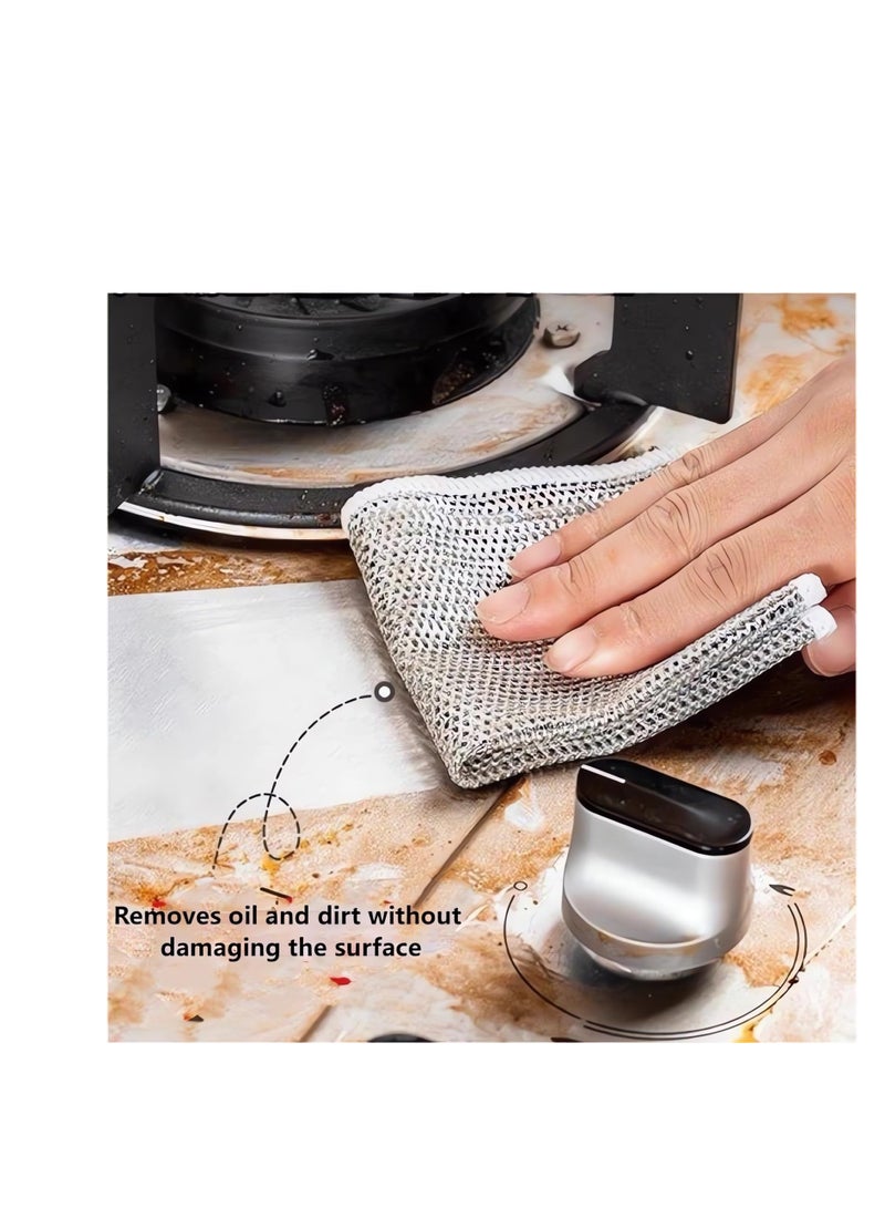 SYOSI Multipurpose Wire Dishwashing Rags, 20 Pcs Non-Scratch Wire Dishcloth for Wet and Dry, Non Scratch Scrubbing Pads, Steel Wire Dish Towel, Steel Scrubbers for Cleaning Dishes - Image 4