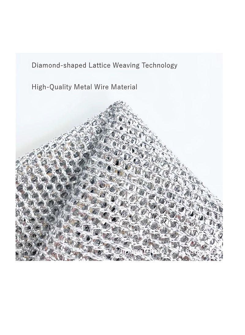 SYOSI Multipurpose Wire Dishwashing Rags, 20 Pcs Non-Scratch Wire Dishcloth for Wet and Dry, Non Scratch Scrubbing Pads, Steel Wire Dish Towel, Steel Scrubbers for Cleaning Dishes - Image 5