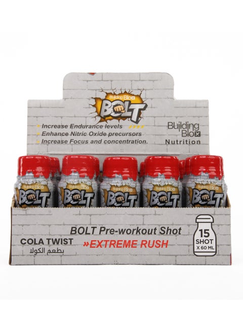 BOLT "Pre-workout Shot" Cola flavor (Pack of 15)