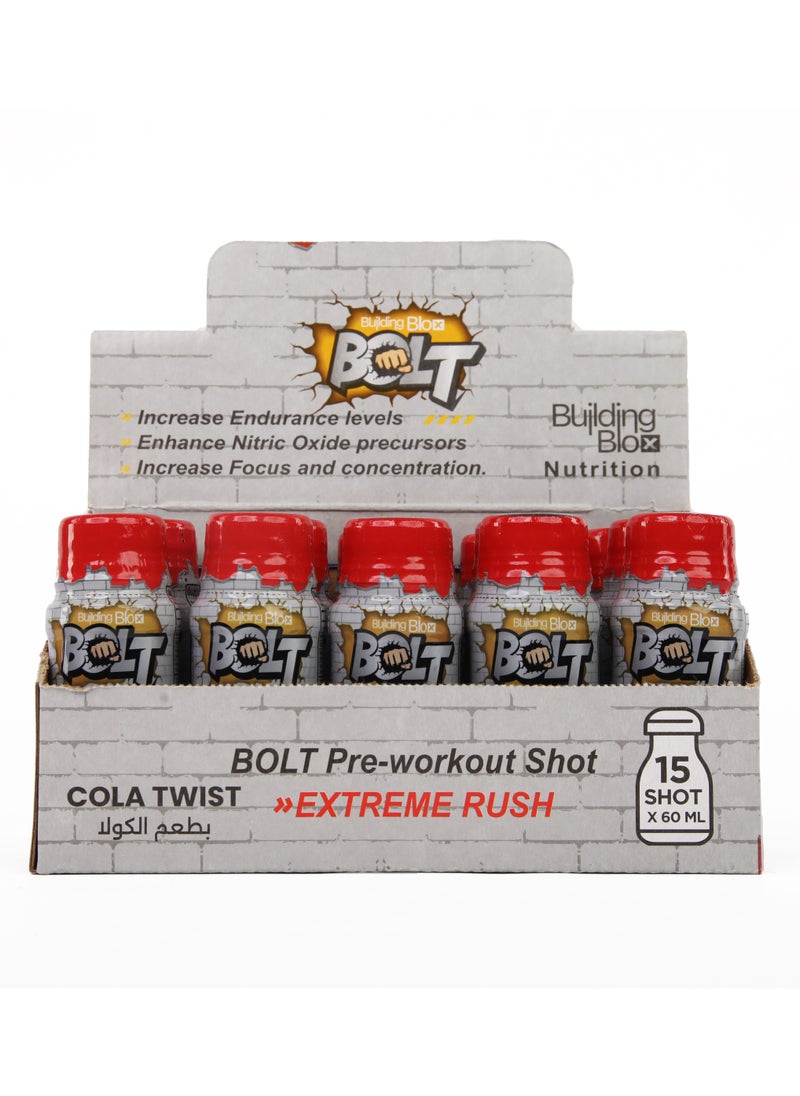 Building Blox BOLT "Pre-workout Shot" Cola flavor (Pack of 15)  - Image 1