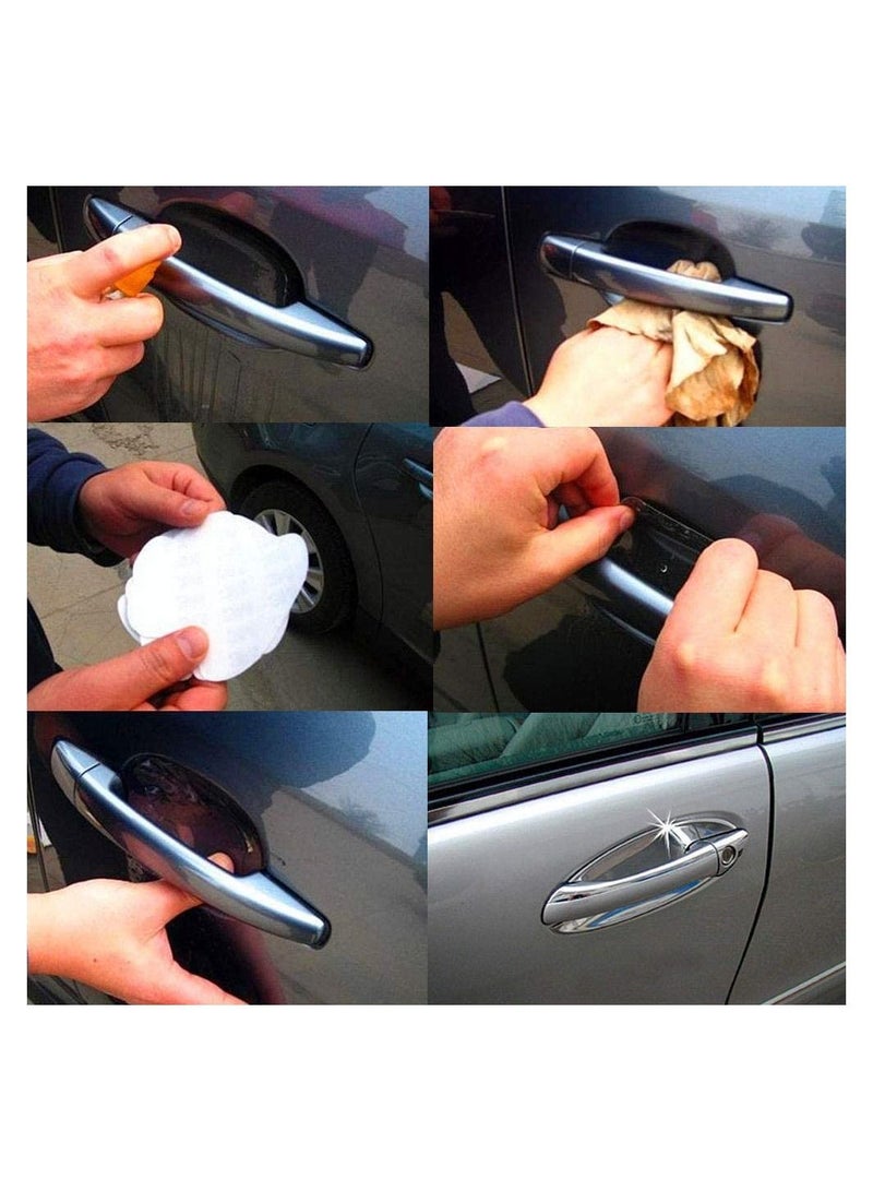 Generic Sticker 8 Pieces A set of anti-scratch car door handle protectors made of a transparent sticker to protect the car paint, consisting of 8 pieces Made in Up to Date Egypt - Image 3