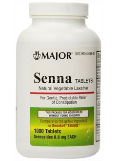 MAJOR Senna 8.6 Mg Natural Vegetable Laxativ 1000 Tablets Generic for Senekot by MAJOR PHARMACEUTICALS (Original Version)  - Image 1
