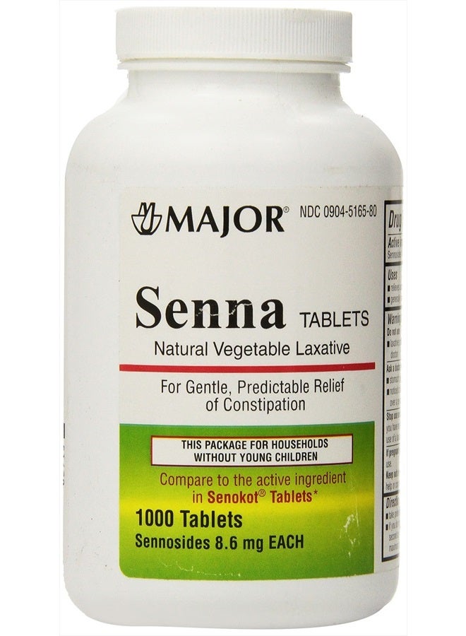 MAJOR Senna 8.6 Mg Natural Vegetable Laxativ 1000 Tablets Generic for Senekot by MAJOR PHARMACEUTICALS (Original Version) - Image 1